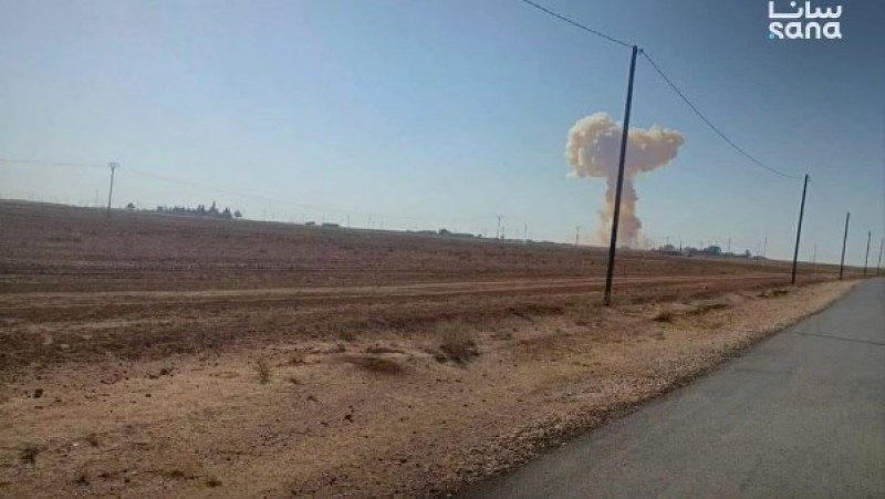 انفجار عنيف بمستودع أسلحة تابع لـ قسد في ريف الحسكة الشمالي الشرقي