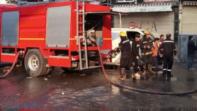 حريق يلتهم محلا بمنطقة عين شمس بدون إصابات