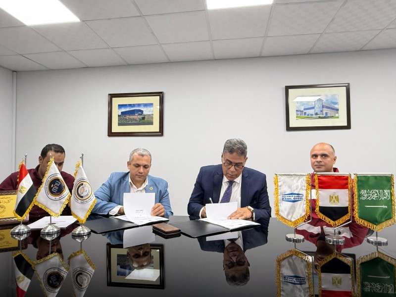 بروتوكول تعاون بين كلية الهندسة  جامعة المنصورة الأهلية و شركة الزامل للحديد مصر