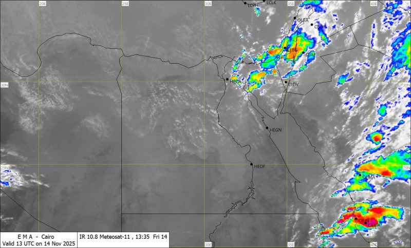أمطار رعدية وضربات برق.. الأرصاد تحذر من الطقس الساعات القادمة