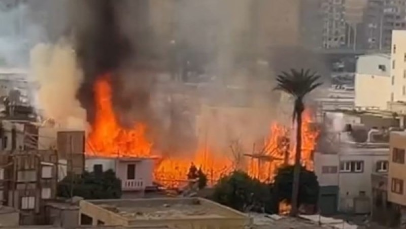 فرق الإطفاء تحاول السيطرة على حريق ستوديو مصر