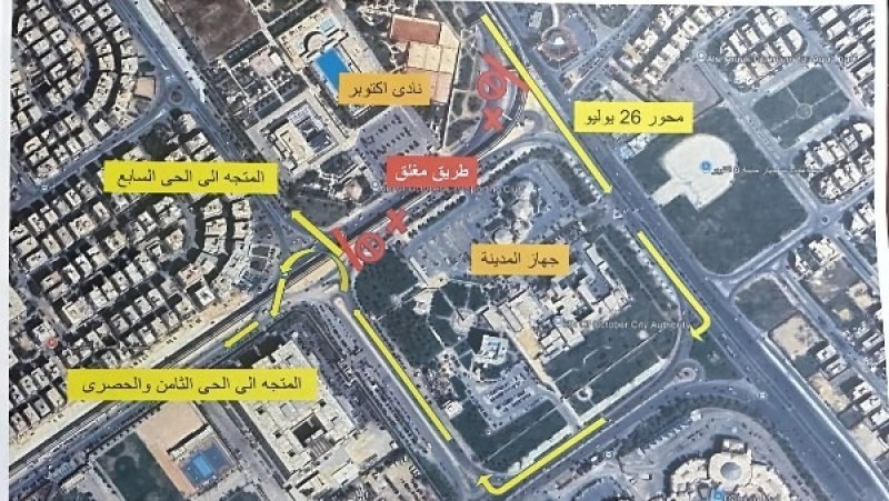 غلق كلي للمحور المركزي الموازي شهر