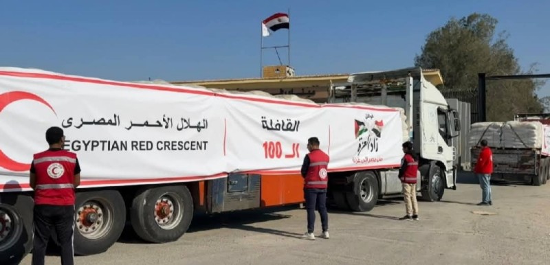 تفاصيل حول انطلاق القافلة ال١٠٠ لأهلنا في غزة