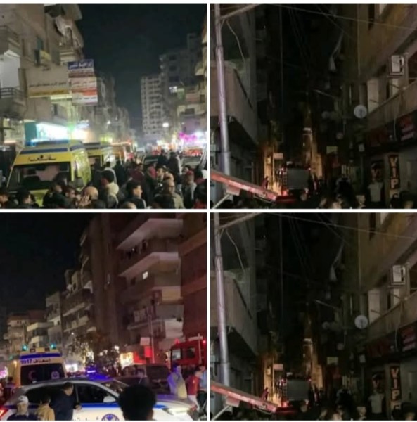 انفجار  أسطوانة غاز يتسبب في انهـيار عقار بحي شرق المنصورة فى الدقهلية