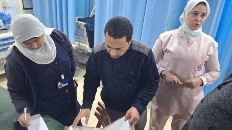 وكيل وزارة الصحة بدمياط يفاجئ الطواقم الطبية بعد نصف الليل