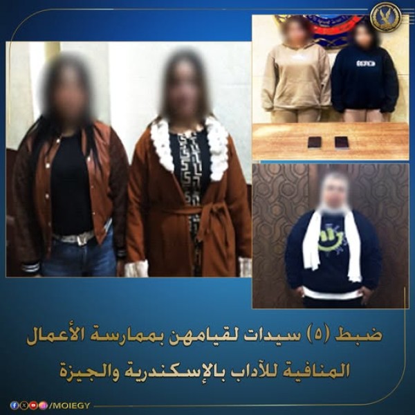 الشرطة تضبط شبكة إلكترونية لممارسة الأعمال المنافية للآداب في الإسكندرية والجيزة