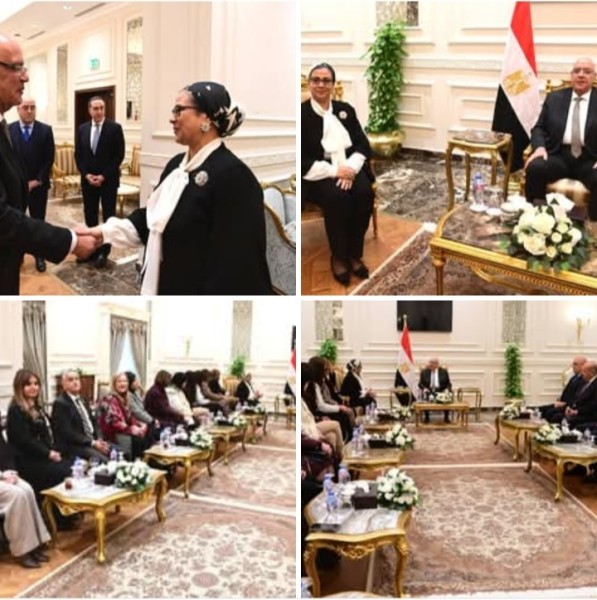 رئيسة المجلس القومي للمرأة تقدم التهنئة للمستشار هشام بدوي رئيس مجلس النواب