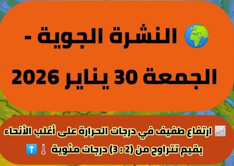 حالة الطقس اليوم الجمعة