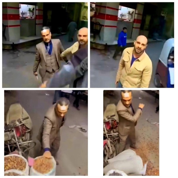 تفاصيل حول فيديو انتشر يحوي تعدي وبعثرت بقوليات ومكسرات علي الأرض