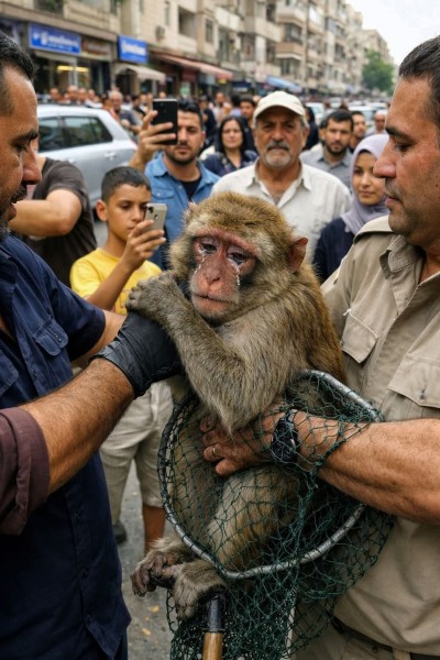 القبض على القردة ”زنوبة” الهاربة بدمياط الجديدة بعد إثارتها حالة من البلبلة