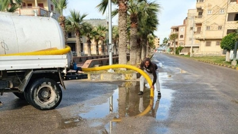 سقوط أمطار غزيرة على كفر الشيخ