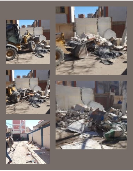 رئيس حي غرب الإسكندرية تتابع اعمال تجريف ورفع ٢٠ طن رديم ومخلفات بجوار سور مدرسة كرموز بكوم الشقافة