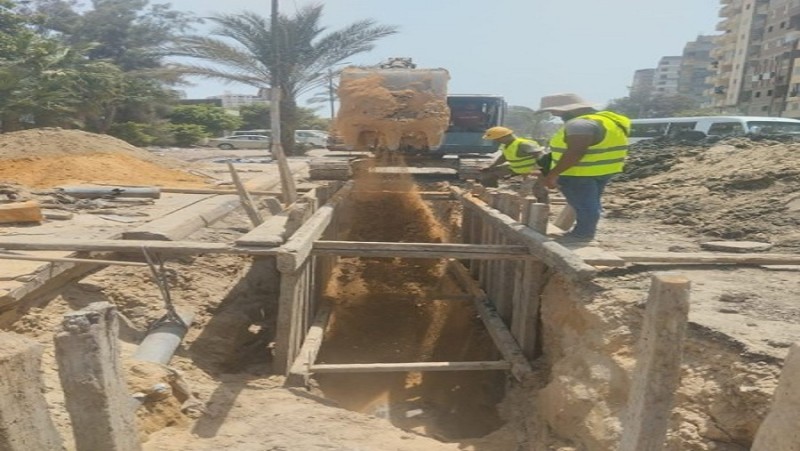 صرف الإسكندرية يعلن الانتهاء من المرحلة الثانية لخط صرف أرض النجارين