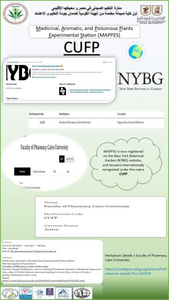 صيدلة القاهرة تسجل محطة النباتات الطبية والعطرية دوليًا تحت اسم CUFP وتصبح مرجعًا علميًا عالميًا
