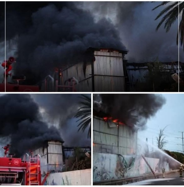 حريق كبير يلتهم مصنعاً إسرائيلياً في حولون إثر القصف الإيراني على وسط فلسطين المحتلة