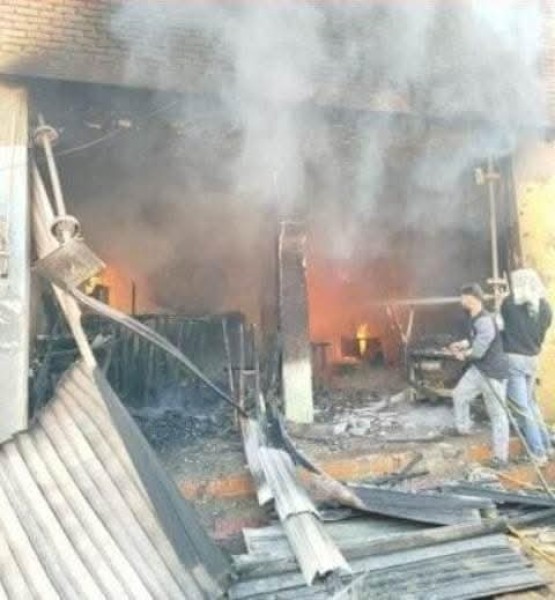 مصرع وإصابة ٤ أشخاص في حريق هائل  بكفر حمزة بالخانكة محافظة القليوبية