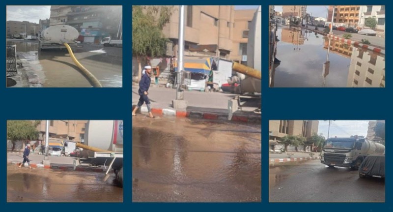 محافظ قنا يوجه بسرعة إصلاح كسر خط المياه بمنطقة ”عمر أفندي” وعودة الخدمة