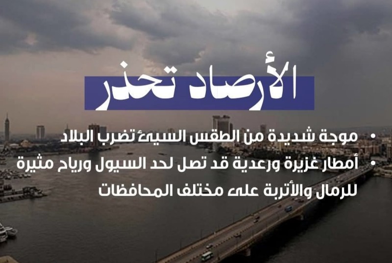 حالة الطقس المتوقعة اعتباراً من اليوم الأربعاء إلى الأحد المقبل