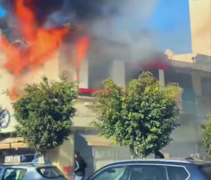 حريق مطعم شهير بسموحة بالإسكندرية