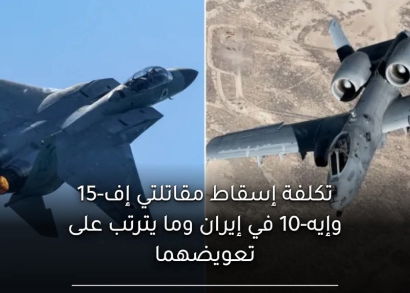 إيران تسقط إف 15 إي سترايك إيغل وإيه 10 وارثوغ، والخسائر المالية تتصدر