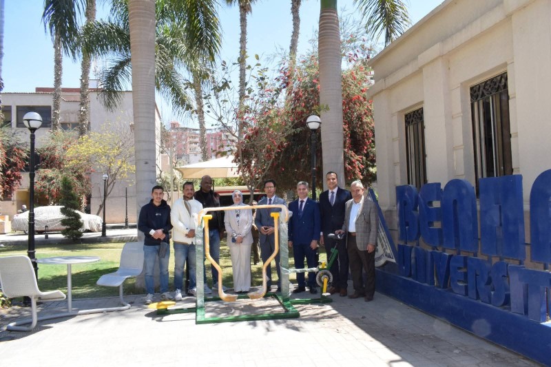 جامعة بنها تبدأ في إنشاء وحدات للجيم الخارجي داخل الحرم الجامعي