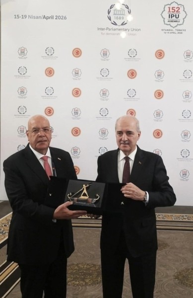 المستشار رئيس مجلس النواب المصري يلتقي رئيس الجمعية الوطنية التركية على هامش أعمال الجمعية ال ١٥٢ للاتحاد البرلماني الدولي