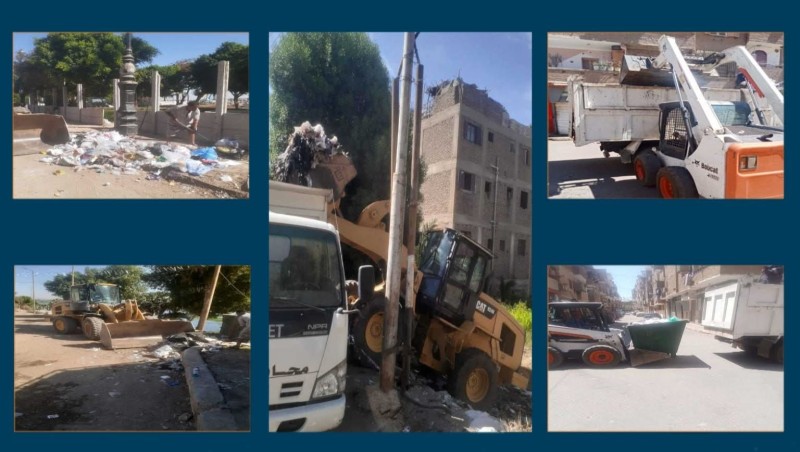 رفع 130 طن مخلفات بشوارع وقرى مركز قنا خلال إجازة عيد الأضحى المبارك