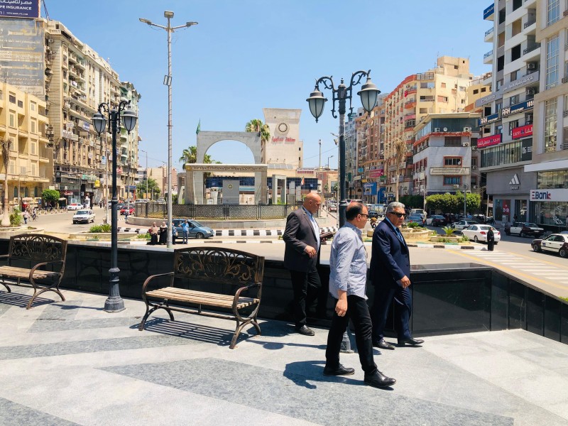 المحافظ يتفقد ميدان أم كلثوم بالمنصورة