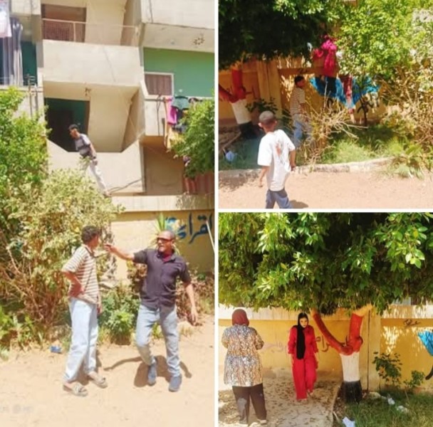 احنا رايحين على فين  .. أولياء أمور يتسلقون سور مدرسة بـ«طوخ» لمحاولة فرض الغش الجماعي