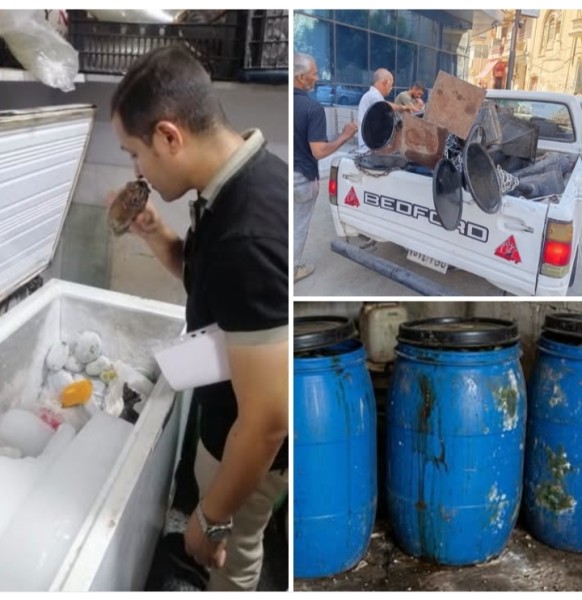 ضبط وإعدام مواد غذائية فاسدة ورفع الإشغالات خلال حملات رقابية مكثفة بملوي والمنيا