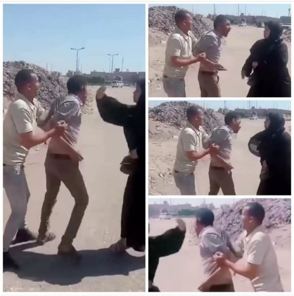 فيديو تقييد شخص وصفعه من سيدة ورجل وسط الشارع يثير الغضب ..  بحق كل لقمة عيش كلتيها من إيدي اضربيني تاني