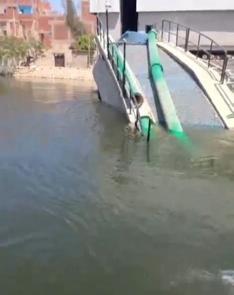 تفاصيل حول انهيار كوبري وخطوط مواسير محطة مياه الفقاعي في بني سويف