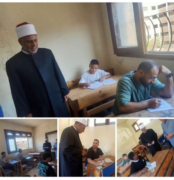 رئيس قطاع المعاهد الأزهرية يتابع امتحانات الدور الثاني للشهادة الإعدادية في اول ايامها