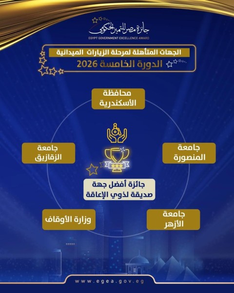 جامعة المنصورة تتأهل لمرحلة الزيارات الميدانية بجائزة «أفضل جهة صديقة لذوي الإعاقة» في «مصر للتميز الحكومي 2026»