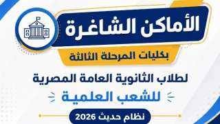 ننشر الأماكن الشاغرة لطلاب المرحلة الثالثة من تنسيق الجامعات 2026 «علمي»