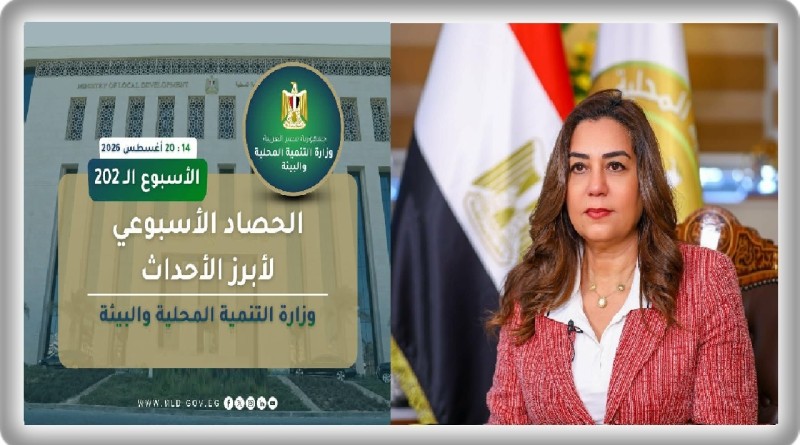 نشرة الحصاد الأسبوعي لرصد أنشطة وزارة التنمية المحلية والبيئة ( 14 : 20 أغسطس 2026)