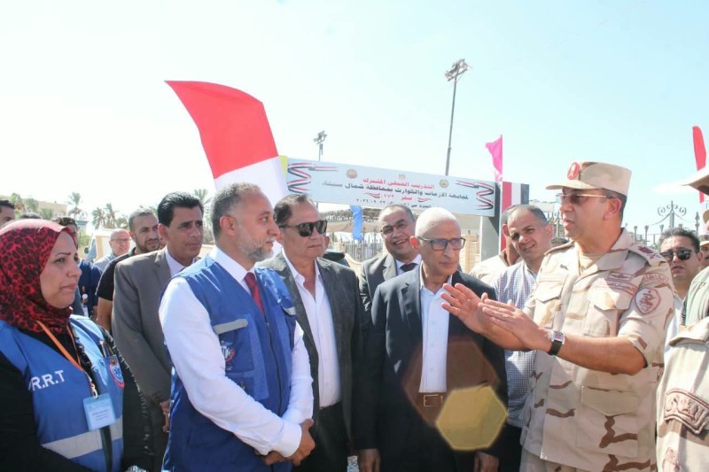 مشاركة متميزة ل «صحة شمال سيناء» خلال التدريب العملي المشترك لمجابهة الأزمات والكوارث «صقر 172»