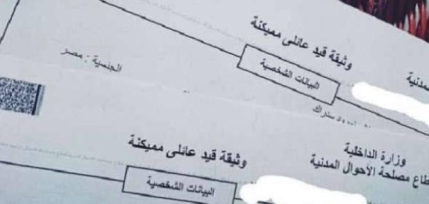 طريقة استخراج قيد عائلي جديد