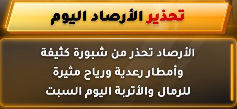 الأرصاد تدعو لاتخاذ تدابير لمواجهة الشبورة والأمطار والرياح المتوقعة اليوم