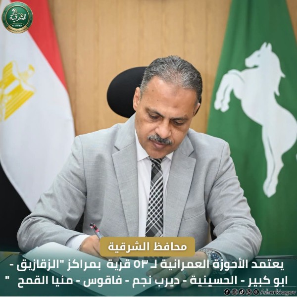 اعتماد الأحوزة العمرانية لـ ٥٣ قرية  بمراكز محافظة الشرقية
