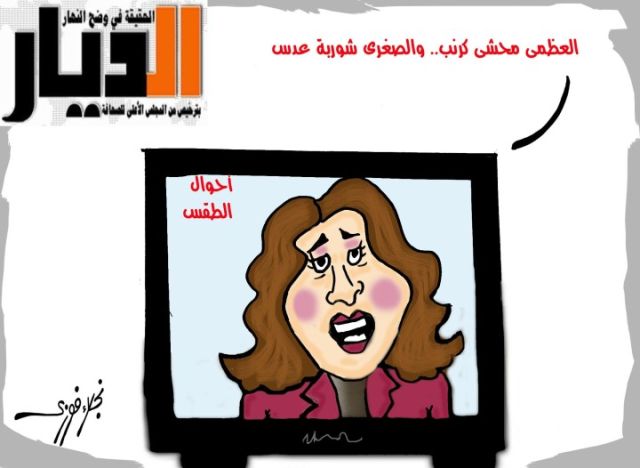 (أحوال الطقس) بريشة نجلاء فوزي فى كاريكاتير الديار