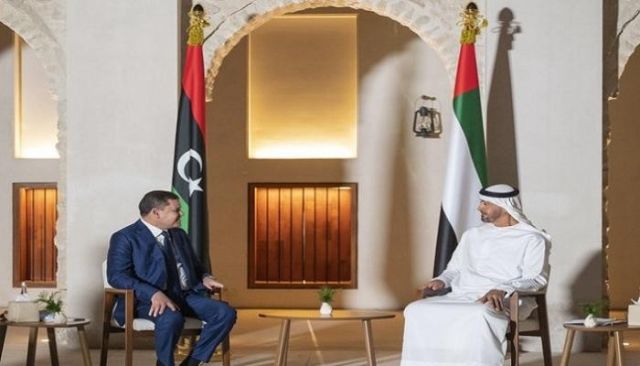الشيخ محمد بن زايد و رئيس الوزراء الليبي