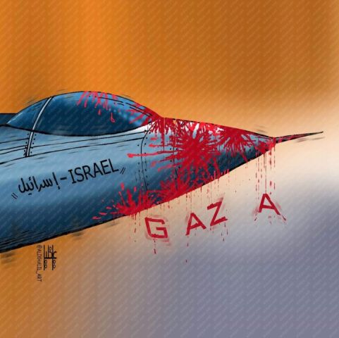 القصف الإسرائيلى على غزة بريشة على خليل
