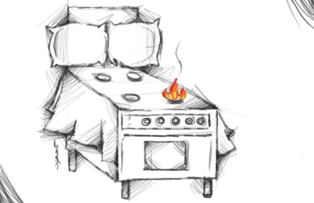 مطبخ أم نور فى كاريكاتير الديار