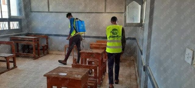 تطهير وتعقيم المعاهد الأزهرى ببئر العبد