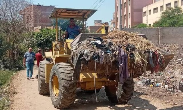 استمرار حملة النظافة المكثفة على الطرق الرئيسية بين القرى بمركز المحلة