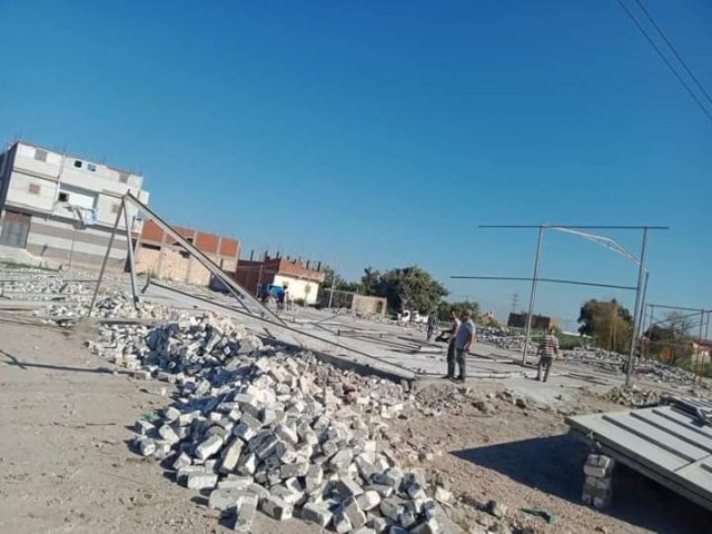 إيقاف أعمال بناء مخالف بقرية الحسينية شرق الإسكندرية