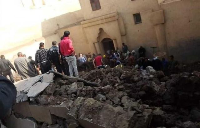  انهيار حائط الكنيسة الأثرية بدير أبو فانا